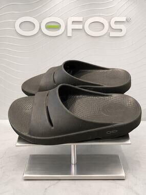 OOFOS OOahh Slate Dark Gray Recovery Slide Sandals Women’s 6